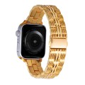 3-Beads Stripe Metal Watch Band For Apple Watch 7 41mm(Gold)