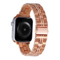 3-Beads Stripe Metal Watch Band For Apple Watch 7 45mm(Rose Gold)