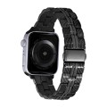 3-Beads Stripe Metal Watch Band For Apple Watch SE 2022 44mm(Black)