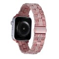 3-Beads Stripe Metal Watch Band For Apple Watch 38mm(Rose Pink)