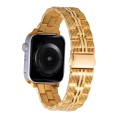 3-Beads Stripe Metal Watch Band For Apple Watch Ultra 2 49mm(Gold)