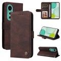 For Huawei nova 12 Skin Feel Life Tree Metal Button Leather Phone Case(Brown)