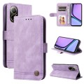For Realme C67 4G Global Skin Feel Life Tree Metal Button Leather Phone Case(Purple)