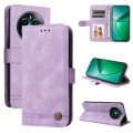 For Realme 12+ Skin Feel Life Tree Metal Button Leather Phone Case(Purple)