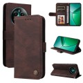 For Realme 12+ Skin Feel Life Tree Metal Button Leather Phone Case(Brown)
