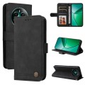 For Realme 12+ Skin Feel Life Tree Metal Button Leather Phone Case(Black)