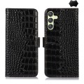 For Samsung Galaxy A25 5G Global Crocodile Top Layer Cowhide Leather Phone Case(Black)