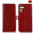 For Samsung Galaxy A25 5G Global Crocodile Top Layer Cowhide Leather Phone Case(Red)