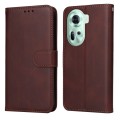 For OPPO Reno11 5G Global Classic Calf Texture Flip Leather Phone Case(Brown)