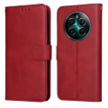 For Realme 12+ Classic Calf Texture Flip Leather Phone Case(Red)
