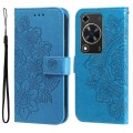 For Huawei Enjoy 70 7-petal Flowers Embossing Leather Phone Case(Blue)