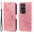 For Huawei Enjoy 70 7-petal Flowers Embossing Leather Phone Case(Rose Gold)