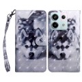 For Xiaomi Redmi Note 13 Pro 5G 3D Painted Pattern Leather Phone Case(Husky)