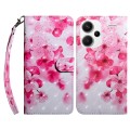 For Xiaomi Redmi Note 13 Pro+ 3D Painted Pattern Leather Phone Case(Red Flower)