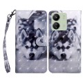 For Xiaomi Redmi 13C 3D Painted Pattern Leather Phone Case(Husky)