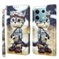 For Xiaomi Redmi Note 13 5G 3D Painted Pattern Leather Phone Case(Naughty Cat)