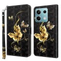 For Xiaomi Redmi Note 13 5G 3D Painted Pattern Leather Phone Case(Golden Butterfly)