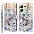 For Xiaomi Redmi Note 13 4G 3D Painted Pattern Leather Phone Case(Two Loving Cats)