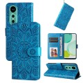 For Huawei nova 12 Embossed Sunflower Leather Phone Case(Blue)