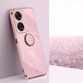 For Huawei Nova 11 SE XINLI Straight Edge 6D Electroplate TPU Phone Case with Ring Holder(Cherry Pur