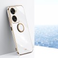For Huawei Nova 11 SE XINLI Straight Edge 6D Electroplate TPU Phone Case with Ring Holder(White)
