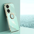 For Huawei Nova 11 SE XINLI Straight Edge 6D Electroplate TPU Phone Case with Ring Holder(Mint Green