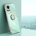 For Huawei nova 12 Pro XINLI Straight Edge 6D Electroplate TPU Phone Case with Ring Holder(Mint Gree