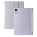 For Xiaomi Redmi Pad SE Clear Acrylic Deformation Leather Tablet Case(Grey)