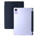 For Xiaomi Redmi Pad SE Clear Acrylic Deformation Leather Tablet Case(Dark Blue)