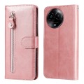 For Realme C67 5G Global / 11 5G Taiwan Version Fashion Calf Texture Zipper Leather Phone Case(Rose