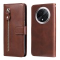 For OPPO A3 Pro 5G Fashion Calf Texture Zipper Leather Phone Case(Brown)