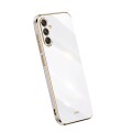 For Samsung Galaxy S23 FE 5G XINLI Straight Edge 6D Electroplate TPU Phone Case(White)