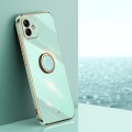 For Samsung Galaxy A05 XINLI Straight Edge 6D Electroplate TPU Phone Case with Ring Holder(Mint Gree