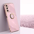 For Samsung Galaxy A05s XINLI Straight Edge 6D Electroplate TPU Phone Case with Ring Holder(Cherry P