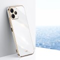 For Xiaomi Redmi Note 12R XINLI Straight Edge 6D Electroplate TPU Phone Case(White)