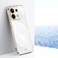 For Xiaomi Redmi Note 13 Pro XINLI Straight Edge 6D Electroplate TPU Phone Case(White)