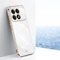 For Xiaomi Redmi K70 XINLI Straight Edge 6D Electroplate TPU Phone Case(White)