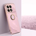 For Xiaomi Redmi K70 XINLI Straight Edge 6D Electroplate TPU Phone Case with Ring Holder(Cherry Purp
