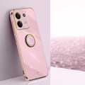 For Xiaomi Redmi Note 13 4G XINLI Straight Edge 6D Electroplate TPU Phone Case with Ring Holder(Cher