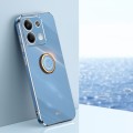 For Xiaomi Redmi Note 13 4G XINLI Straight Edge 6D Electroplate TPU Phone Case with Ring Holder(Cele