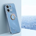 For Xiaomi Redmi Note 13 Pro 4G XINLI Straight Edge 6D Electroplate TPU Phone Case with Ring Holder(