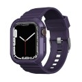 Carbon Fiber TPU Integrated Watch Band For Apple Watch 8 45mm(Dark Purple)