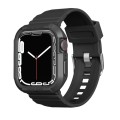 Carbon Fiber TPU Integrated Watch Band For Apple Watch 7 41mm(Black)