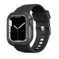 Carbon Fiber TPU Integrated Watch Band For Apple Watch 7 45mm(Black)