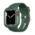 Carbon Fiber TPU Integrated Watch Band For Apple Watch SE 44mm(Dark Green)