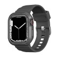 Carbon Fiber TPU Integrated Watch Band For Apple Watch SE 44mm(Dark Grey)