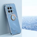 For OnePlus Ace 3 XINLI Straight Edge 6D Electroplate TPU Phone Case with Ring Holder(Celestial Blue