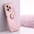 For Honor X50i+ 5G XINLI Straight Edge 6D Electroplate TPU Phone Case with Ring Holder(Cherry Purple