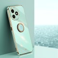 For Honor X50i+ 5G XINLI Straight Edge 6D Electroplate TPU Phone Case with Ring Holder(Mint Green)