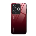 For Xiaomi Poco F6 Gradient Color Glass Phone Case(Red Black)